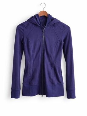 Purple Zip-Up Hooded Jacket
